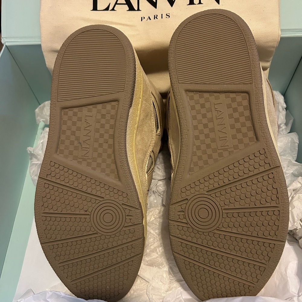 Lanvin Taupe High-Top Sneakers